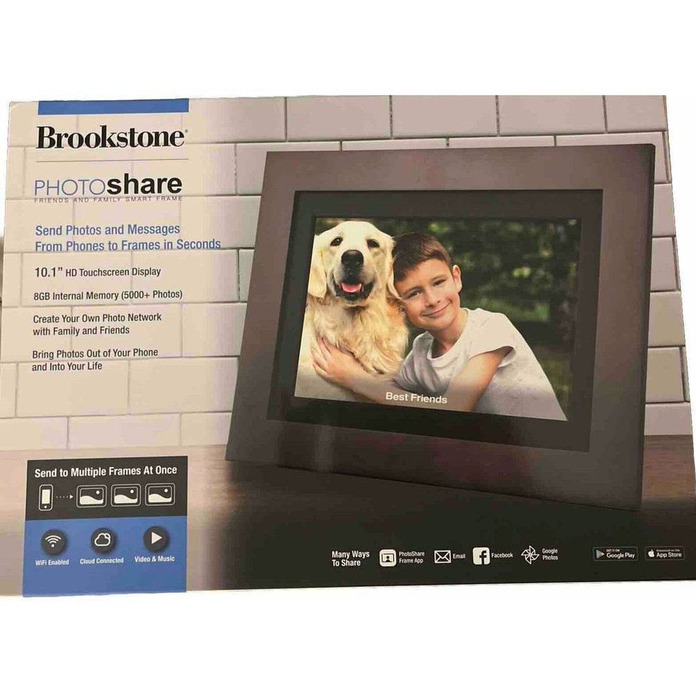 Brookstone FSM010ESB 10" PhotoShare Digital Frame Brown